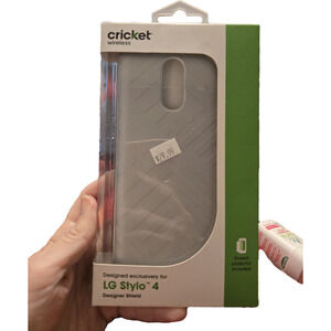 Cricket LG stylo 4 silver phone case
